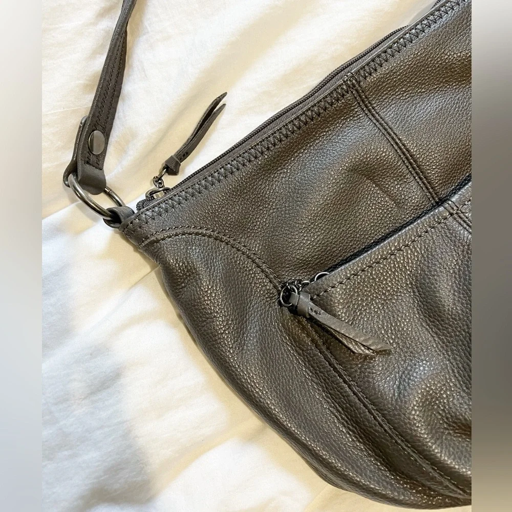 The‎ Sak Iris hobo shoulder bag gray pebble leather purse boho y2k 2010s vtg